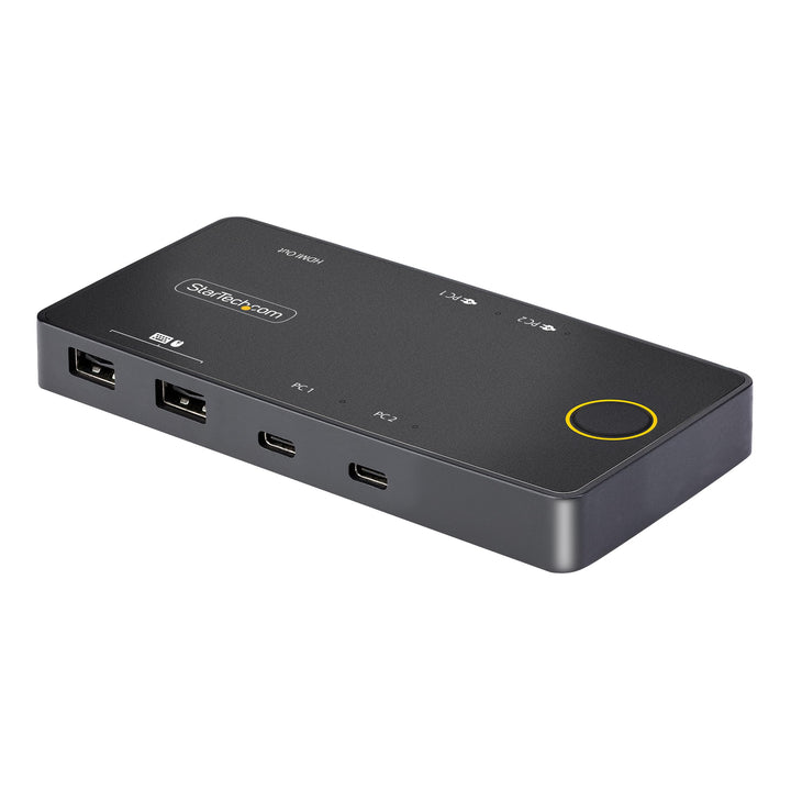 StarTech.com 2-Port USB-C KVM-Switch, EIN 4K 60Hz HDMI Monitor, 100W Power Delivery Pass-Through für