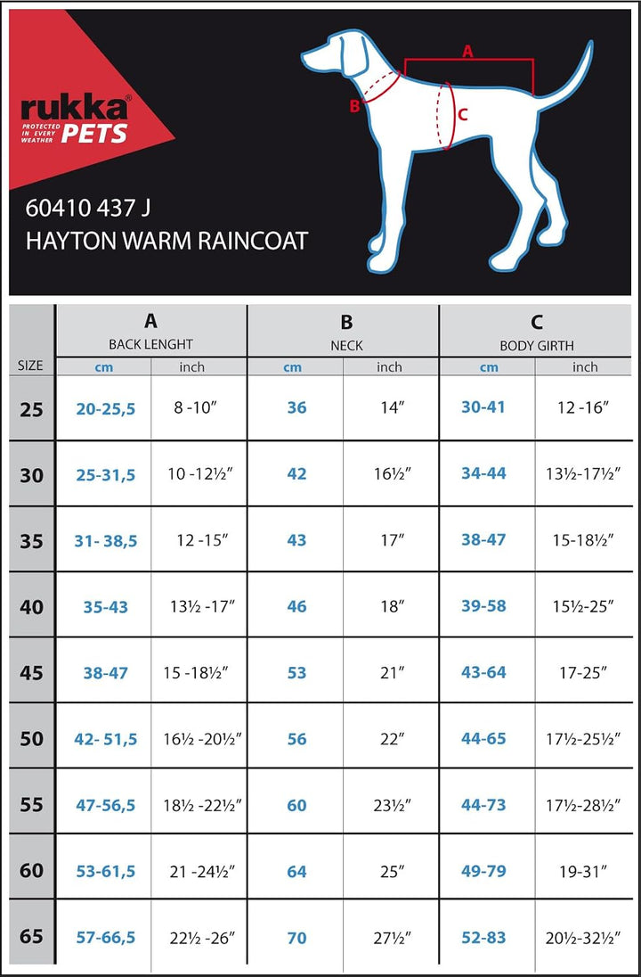 Rukka Pets HAYTON WARM Raincoat Regenmantel für Hunde Karminrot 60 60 Karminrot, 60 Karminrot