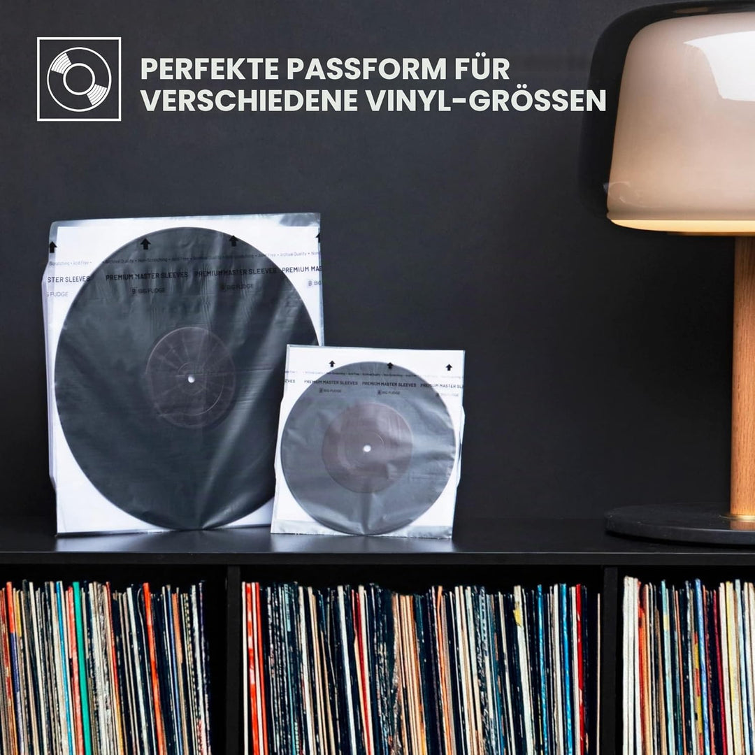 BIG FUDGE Premium Master Schallplatten Innenhüllen - 12" x 50 Stk. - Archivhüllen Antistatisch aus R