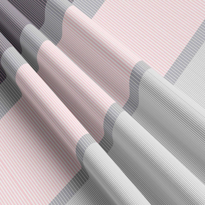 Leonado Vicenti 2tlg. Bettwäsche 135x200 cm Rosa Weiss Anthrazit Decke Kissen 80x80 Bezug Gesreift S