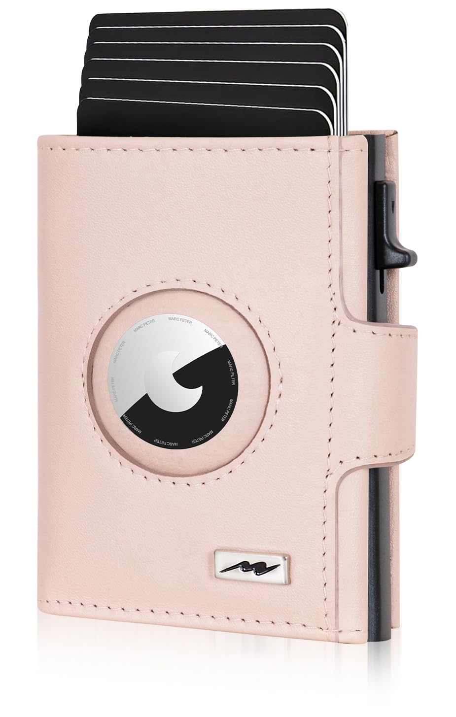 Marc Peter® Chicago Leder Push Air Slim Wallet - Airtag Geldbörse mit Münzfach - RFID Schutz kleines