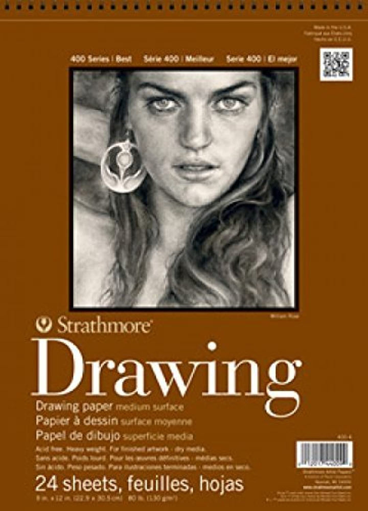 Strathmore (400-6 400er-Serie, mittlere Oberfläche, Weiss, 12"x18", 400 Weiss 12"x18", Weiss 12"x18"