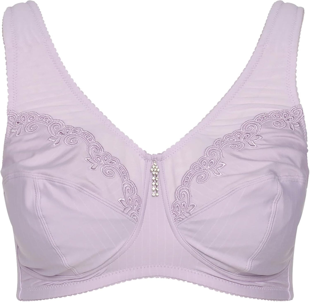Ulla Popken Damen Entlastungs-BH, Ohne Bügel, Strassanhänger, Cup C - G Bra (1er Pack) 105C Mauve Pi