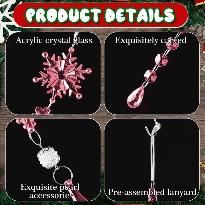 Lanpn 26 Stück Weihnachten Dekoration Kristall Christbaumschmuck Anhänger, Acryl Schneeflocken Eisza