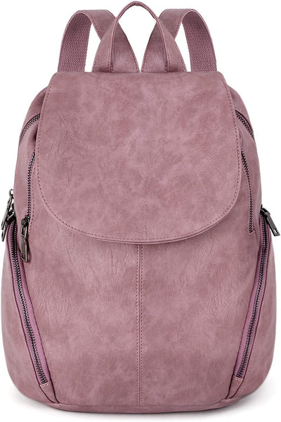 UTO Damen Rucksack gewaschenes PU Leder Reisetasche Grosse Kapazität Für Frauen Schultertasche Multi