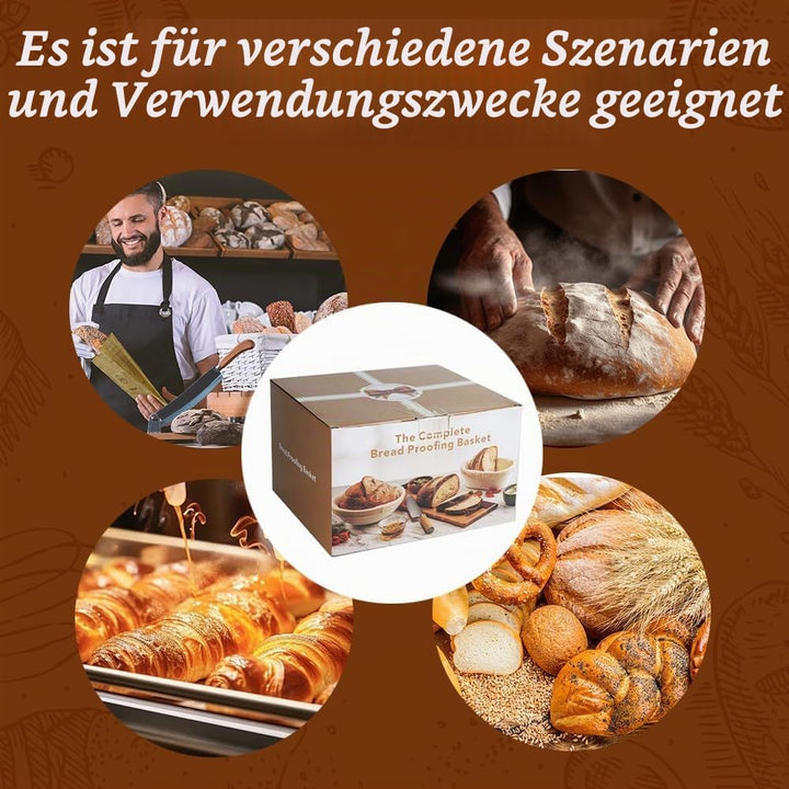 Sauerteig Starter Set, 18-teilig Rund &amp; Oval GärkörbchenSet, Brotbacken Startver Set, Brot Backen Zu