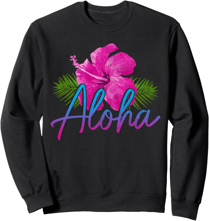 Hawaii Aloha Hibiskus Hawaiianische Inseln Surfer Souvenir Sweatshirt