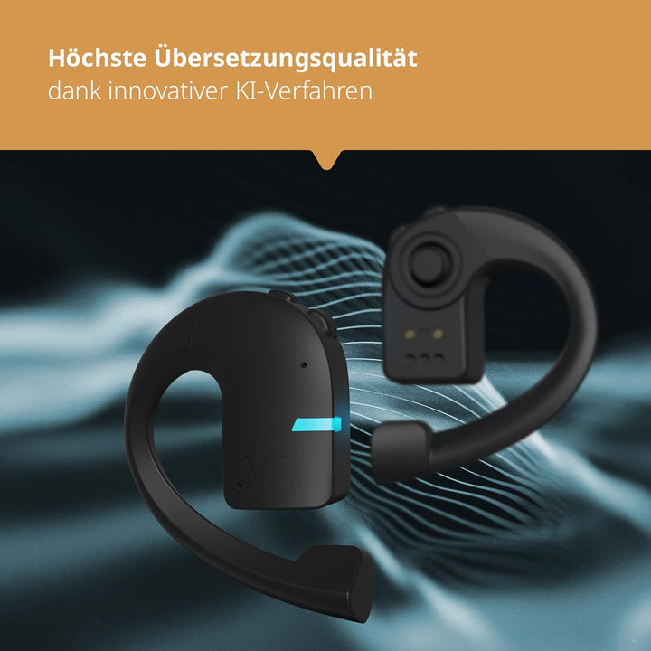 Vasco Translator E1 | Übersetzer Kopfhörer mit mehr als 50 Sprachen | hygienischer on-ear Sprachüber