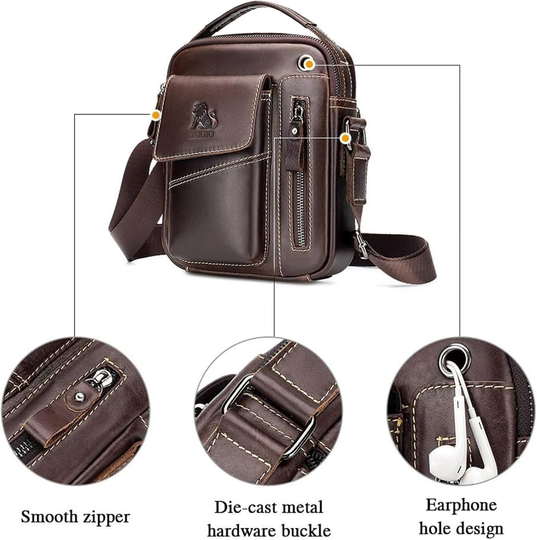 BAIGIO Umhängetasche Herren Leder Schultertasche Vintage Crossbody Bag Messenger Herrentasche zum Um