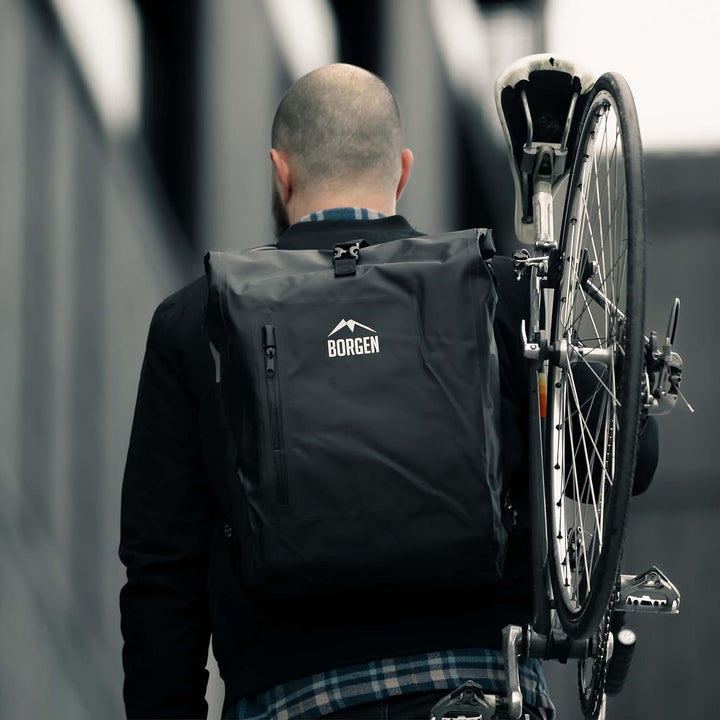 Borgen Fahrradtasche für Gepäckträger 3in1 Fahrrad Rucksack I Gepäckträgertasche I Umhängetasche Kom