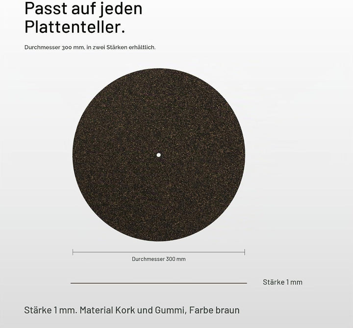 Pro-Ject Cork &amp; Rubber it 1mm, Hochqualitative Plattenmatte aus Kork &amp; Gummi