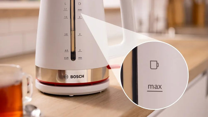 Bosch 1,7 l 2400 W Weiss Kunststoff Wasserstandsanzeige Drahtlos Kalkfilter