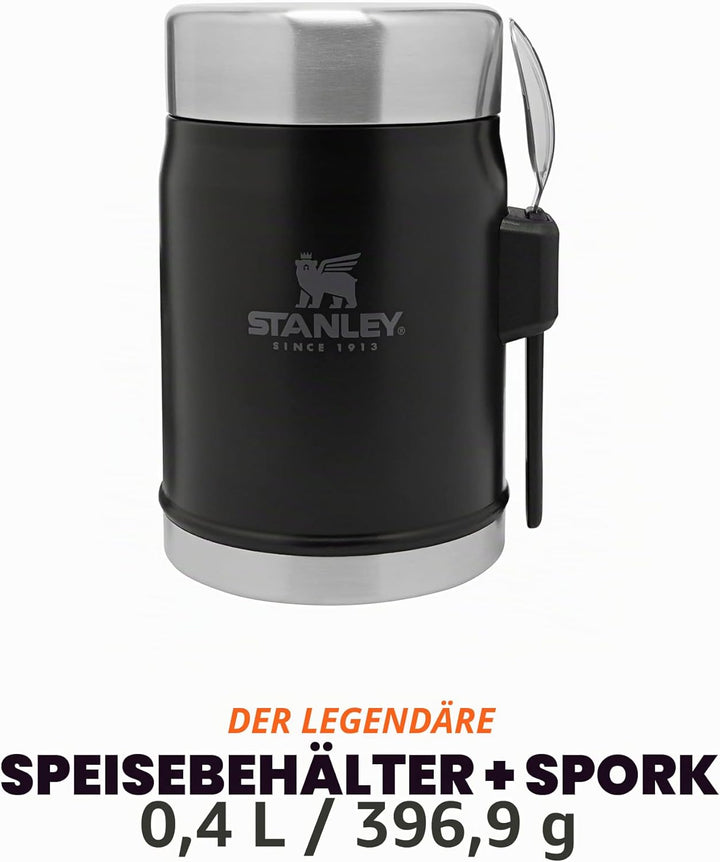 STANLEY Classic Legendary Thermobehälter Für Essen Mit Göffel 400 ml - Hält 7 Stunden Heiss Oder Kal