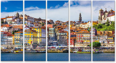 Bild Bilder auf Leinwand Altstadtsilhouette von der Anderen Seite des Douro in Porto Portugal Wandbi