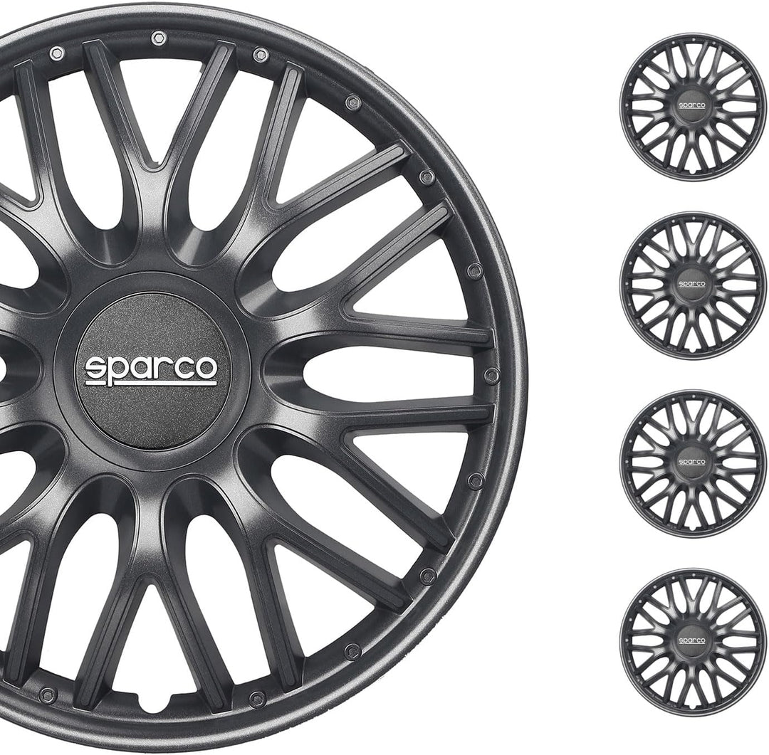 Sparco SPC1596BK Set Wheel Covers Roma 15-inch Black, Pulgadas ROMA 15 zoll SCHWARZ, ROMA 15 zoll SC