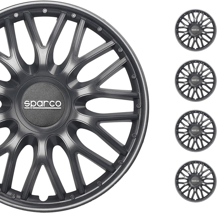 Sparco SPC1596BK Set Wheel Covers Roma 15-inch Black, Pulgadas ROMA 15 zoll SCHWARZ, ROMA 15 zoll SC