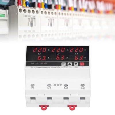 Professioneller Über-Unterspannungs- und Einstellbarer Überstromschutz, AC 120 V– 300 V, 63 A, 3-Pha