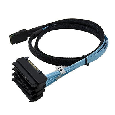 chenyang Mini SAS SFF-8087 36Pin Host 1 auf 4 SAS SFF-8482 Ziel SAS Festplattenkabel 1.0M Black 100c