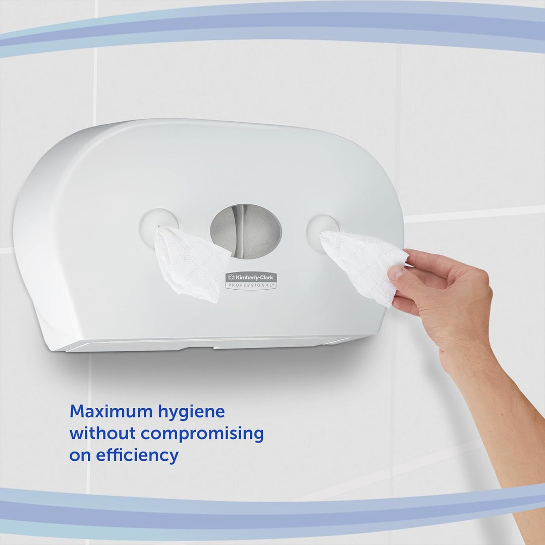 Aquarius Mini-Doppel-Toilettenpapierspender mit Zentralentnahme 7186-1 x Weiss, Wc Papierspender