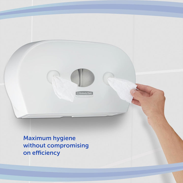 Aquarius Mini-Doppel-Toilettenpapierspender mit Zentralentnahme 7186-1 x Weiss, Wc Papierspender