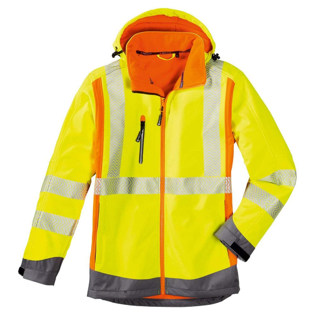 4Protect Warnschutz Softshelljacke "Houston", 1 Stück, leuchtgelb/-orange/grau, 3475-XXXXL Leuchtgel