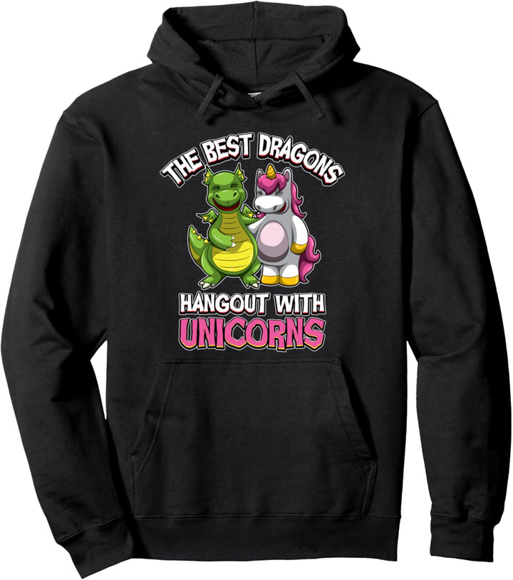The Best Dragons Hangout mit Einhörnern - Liebe und Freundschaft Pullover Hoodie