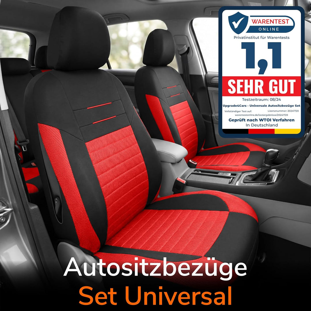 Upgrade4cars Autositzbezüge Set Universal Version 2026 | Auto-Schonbezüge für die Vordersitze & Rück