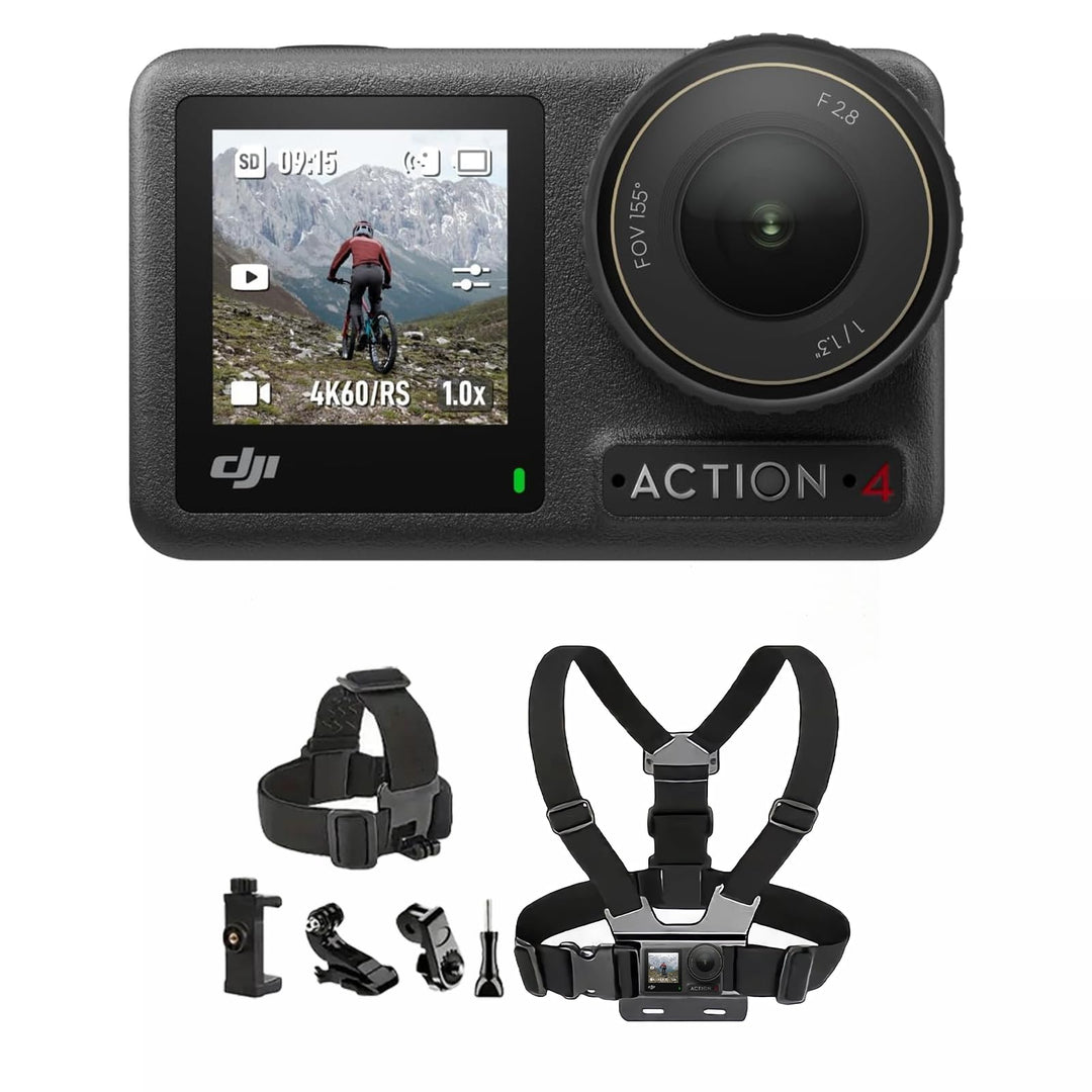 DJI Osmo Action 4 Standard-Combo – 4K/120fps wasserdichte Action-Kamera mit einem 1/1,3-Zoll-Sensor,