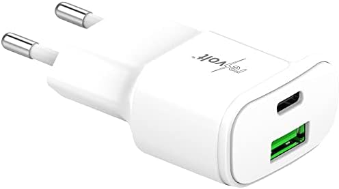 revolt 230-V-USB-Netzteil: Ultrakompakt. USB & Noteb.-Netzteil, USB-C/A, QC, PD, 30W, weiss 2er (Uni