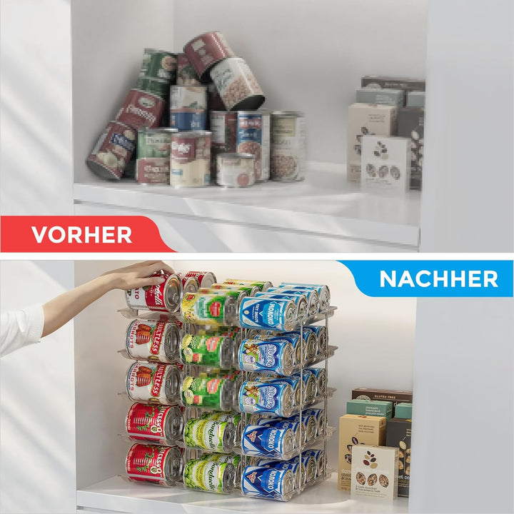 Stapelbarer Dosenhalter mit 5 Ebenen für die Vorratskammer, Konservenhalter für den Kühlschrank, für