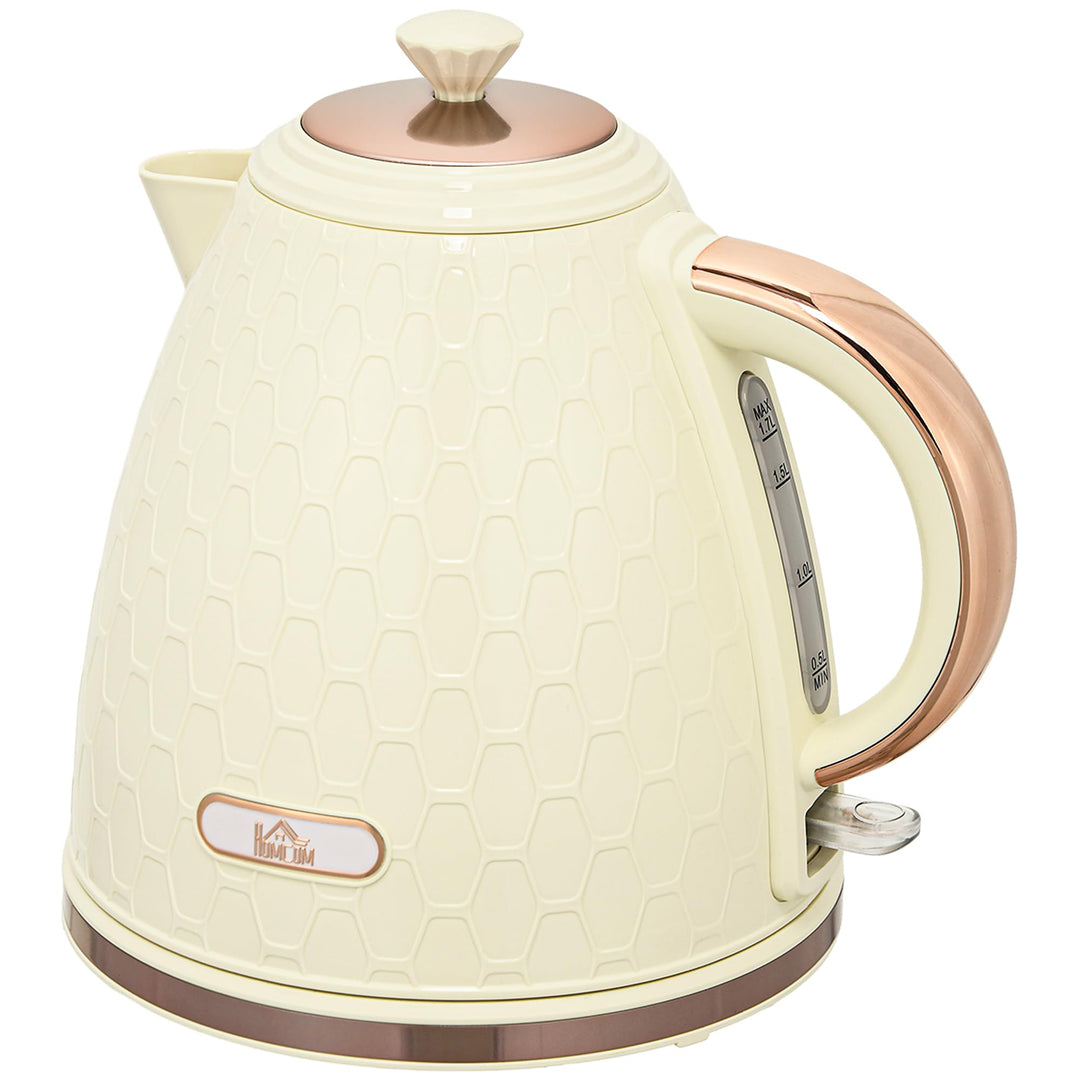 HOMCOM Wasserkocher 1,7 Liter 360° Basis Kalkfilter, Trockengehschutz Abschaltautomatik BPA-Frei 220