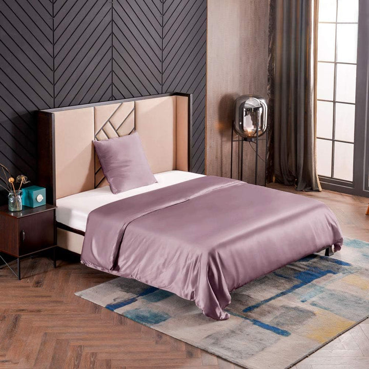THXSILK Seidenbettwäsche Set 2 teilig, Bettbezug 155x 220 cm und 80 x 80 cm Kissenbezug, Hypoallerge