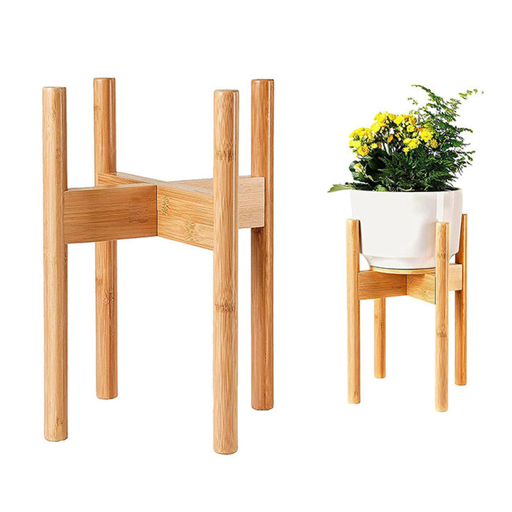 Verstellbarer Blumenständer (Bis 31cm Breite) - Massiver Pflanzenhocker 35cm Hoch, Kreuz-Design Blum