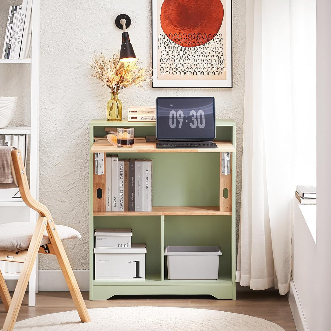 SoBuy Klapptisch mit angebautem Schrank Klappbarer Tisch mit Schrank Faltbarer Tisch Schreibtischsch