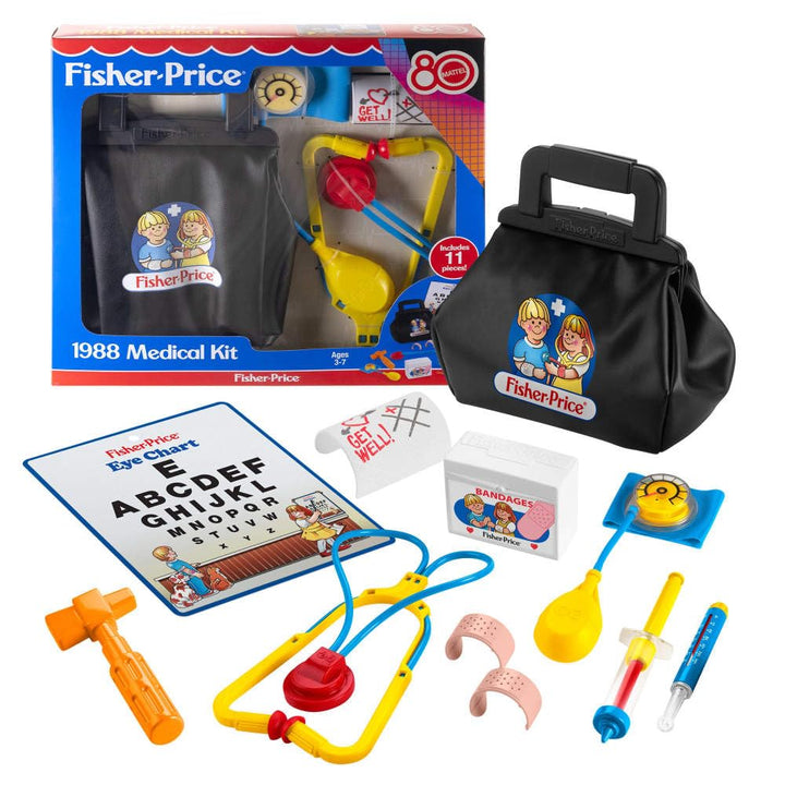 Mattel JGF12 - Fisher-Price - 80. Jubiläum - Retro-Arzttasche mit Zubehör