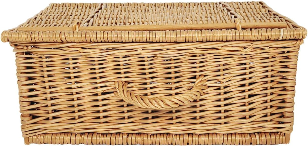 weeco Retro-Stil Korbkoffer Set 2 Stück. Weidenkorb 50cm und 40cm, Aufbewahrungskorb Geflochten. Org