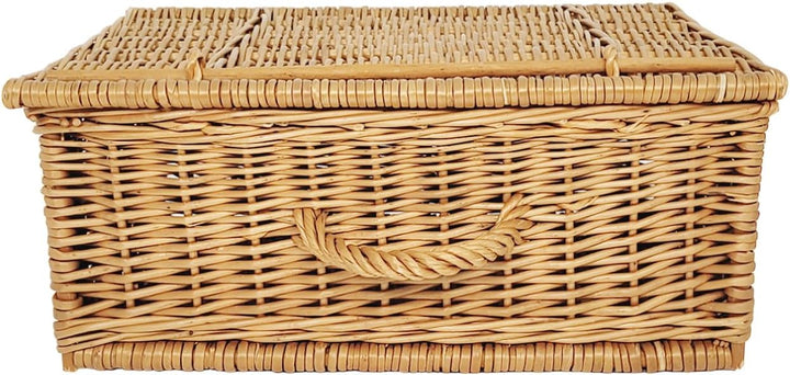 weeco Retro-Stil Korbkoffer Set 2 Stück. Weidenkorb 50cm und 40cm, Aufbewahrungskorb Geflochten. Org