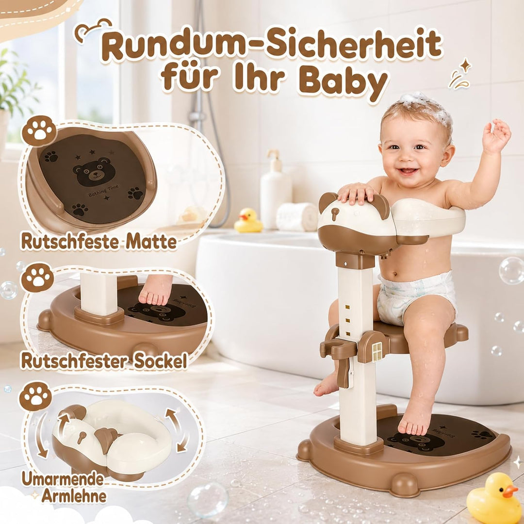 Baby Dusche Ständer Höhenverstellbar, Duschhilfe für Kinder 6-36 Monate | BPA-freier Baby Badestände