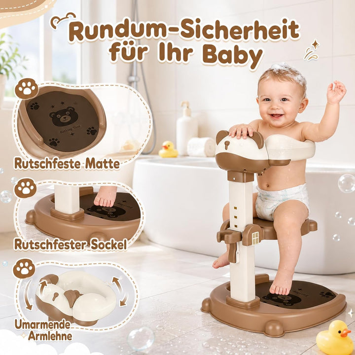 Baby Dusche Ständer Höhenverstellbar, Duschhilfe für Kinder 6-36 Monate | BPA-freier Baby Badestände