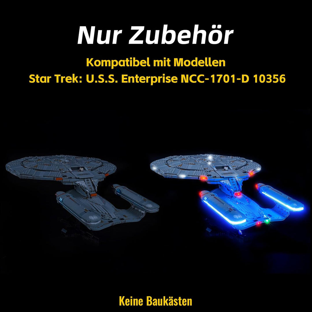 Fernbedienung Licht-Kit Kompatibel mit Lego U.S.S. Enterprise NCC-1701-D 10356 (Kein Modell), Led Be