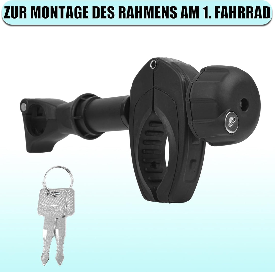 Warmfay Schwarz Rahmenhalter Lang 25 cm, Abschliessbar Ahrradrahmenhalter, für U-Bügelrohr: Ø 2,5-3,