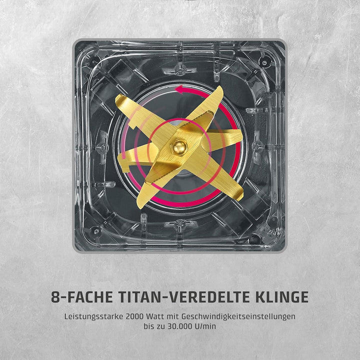 CASO PowerBlender B 2000 - Profi Standmixer, Testurteil: Sehr Gut, 30.000 U/min, bruchsicherer Trita