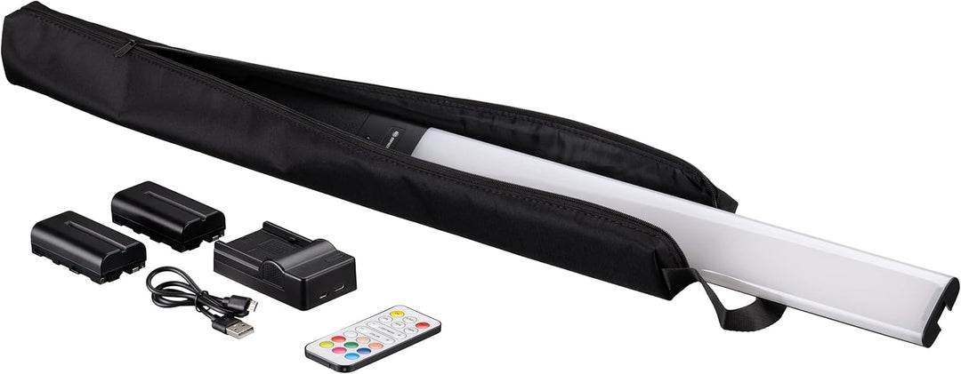 Bresser LED Tube 20W RGB CCT Akku tragbar 2400 Lumen 13 Effekte Fernbedienung 3000–6000K 1/4" Gewind