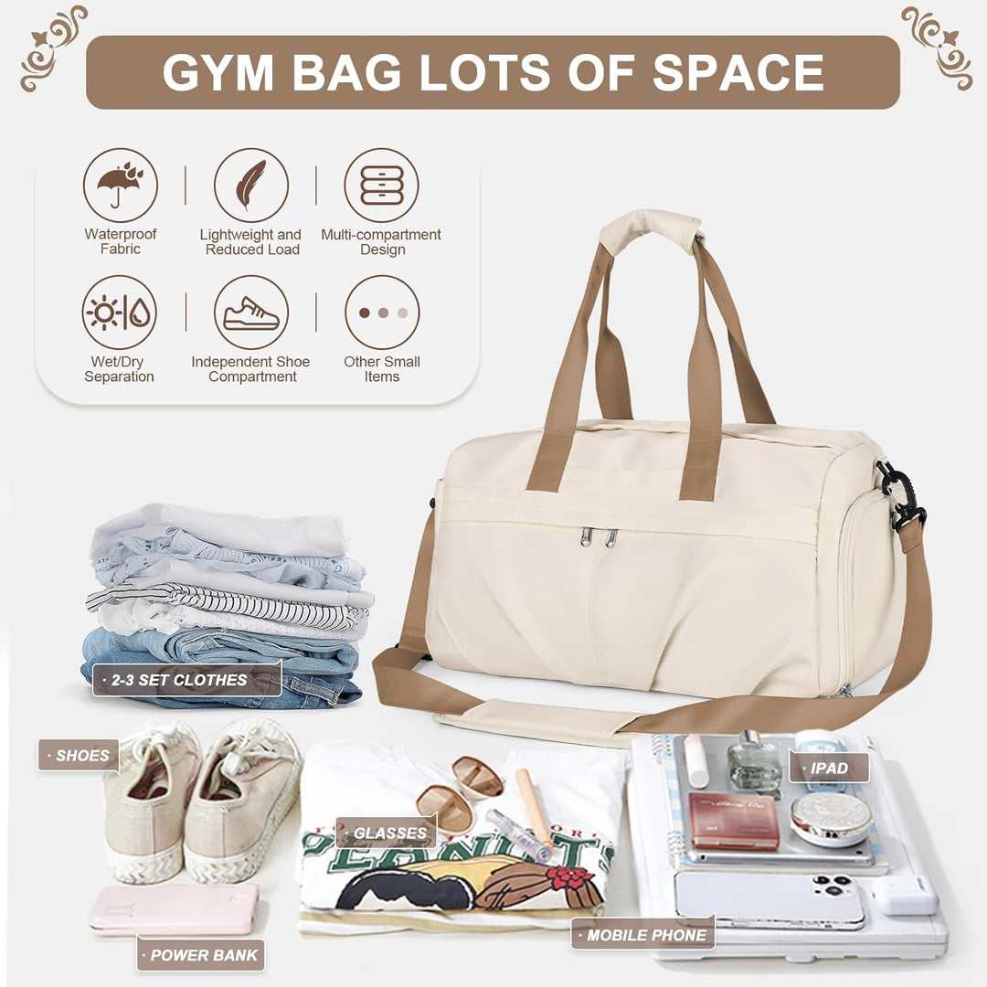 HYC00 Sport Duffel Bag Damen Sporttasche mit Schuhfach Reisetasche Damen Weekender Travel Bag Handge