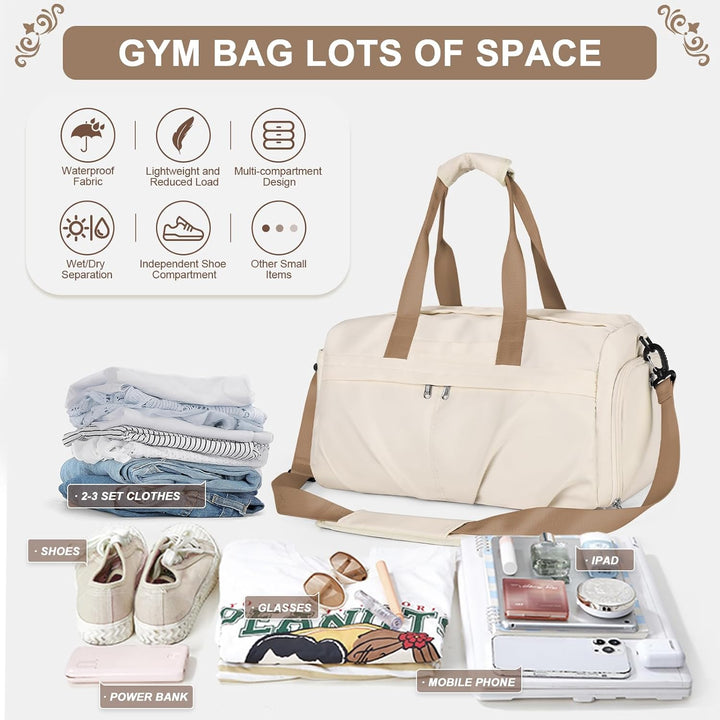 HYC00 Sport Duffel Bag Damen Sporttasche mit Schuhfach Reisetasche Damen Weekender Travel Bag Handge