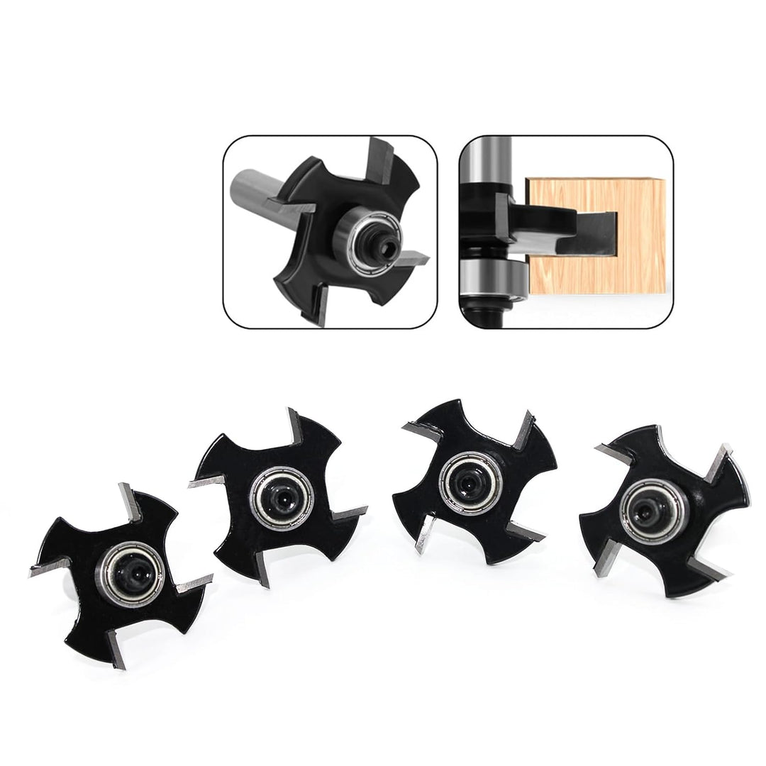 4 Stück Scheibennutfräser Fräser für Oberfräse 8mm Schaft, 36.7mm Schnittdurchmesser, 4-Zähne Hartme