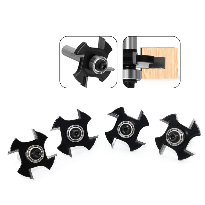 4 Stück Scheibennutfräser Fräser für Oberfräse 8mm Schaft, 36.7mm Schnittdurchmesser, 4-Zähne Hartme