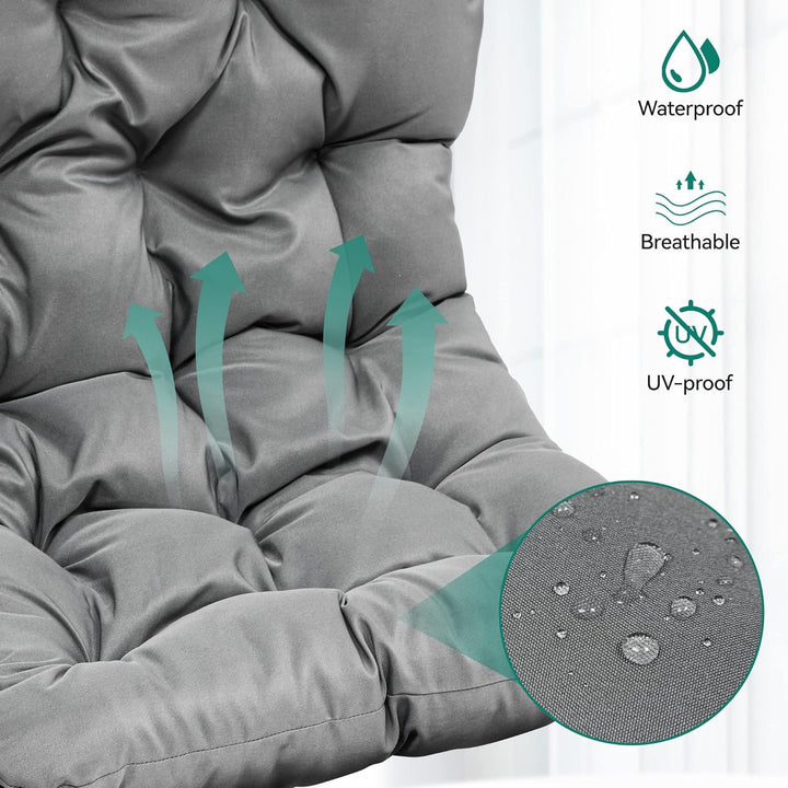 YITAHOME Hängesessel mit Kissen, Max. Belastung 150 kg, Hängesessel Outdoor mit Gestell Körbe 80x65x