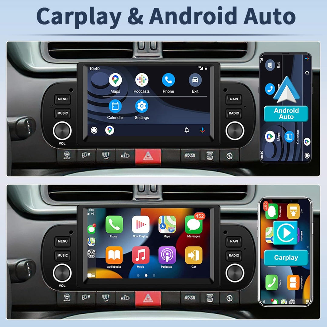 Hikity 1G 32G Android 13 Carplay Autoradio Wireless mit Navi Für Fiat Panda 2013-2020 6.2Zoll Touchs