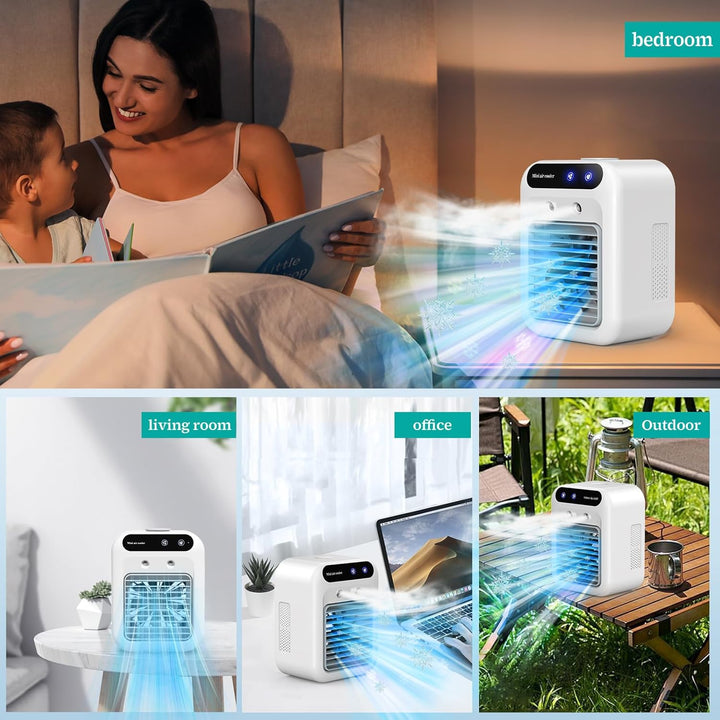 Mobile Klimaanlage, leise Tragbare Klimaanlage, 500ml-Luftkühler, 2 Geschwindigkeitsstufen, 2 Nebelm